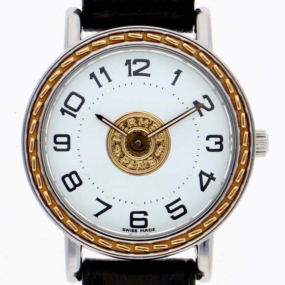 HERMES SE4.220 Serie white SS/leather QZ - Picture 1 of 7